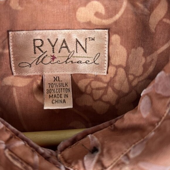 Michael Ryan Silk Burnout Velvet Women’s L Button up Shirt Rockabilly Western - Picture 5 of 12